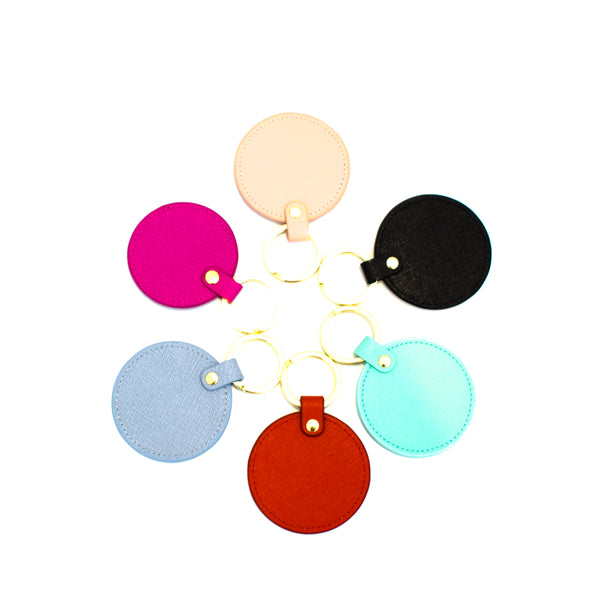 leather round key rings